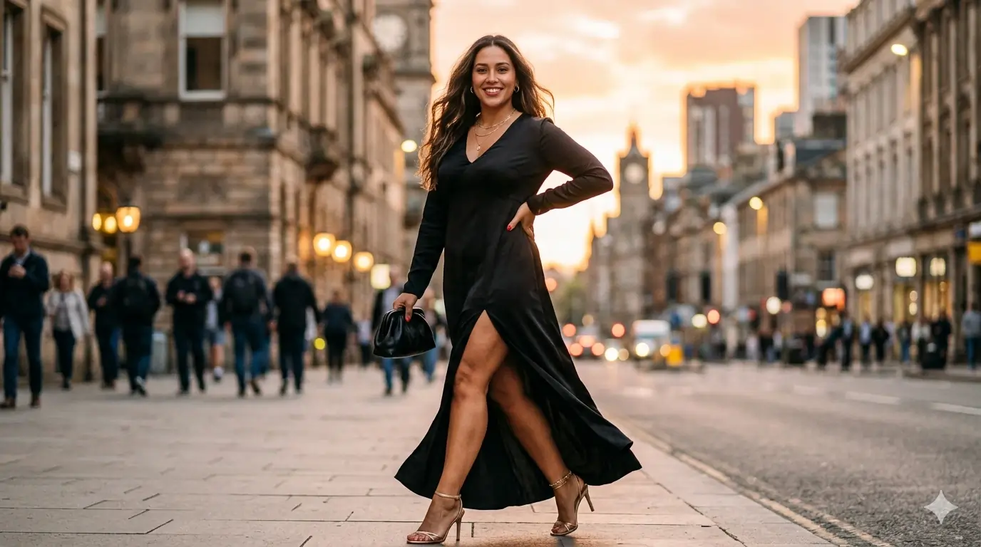 What to wear under a dress with a high slit?