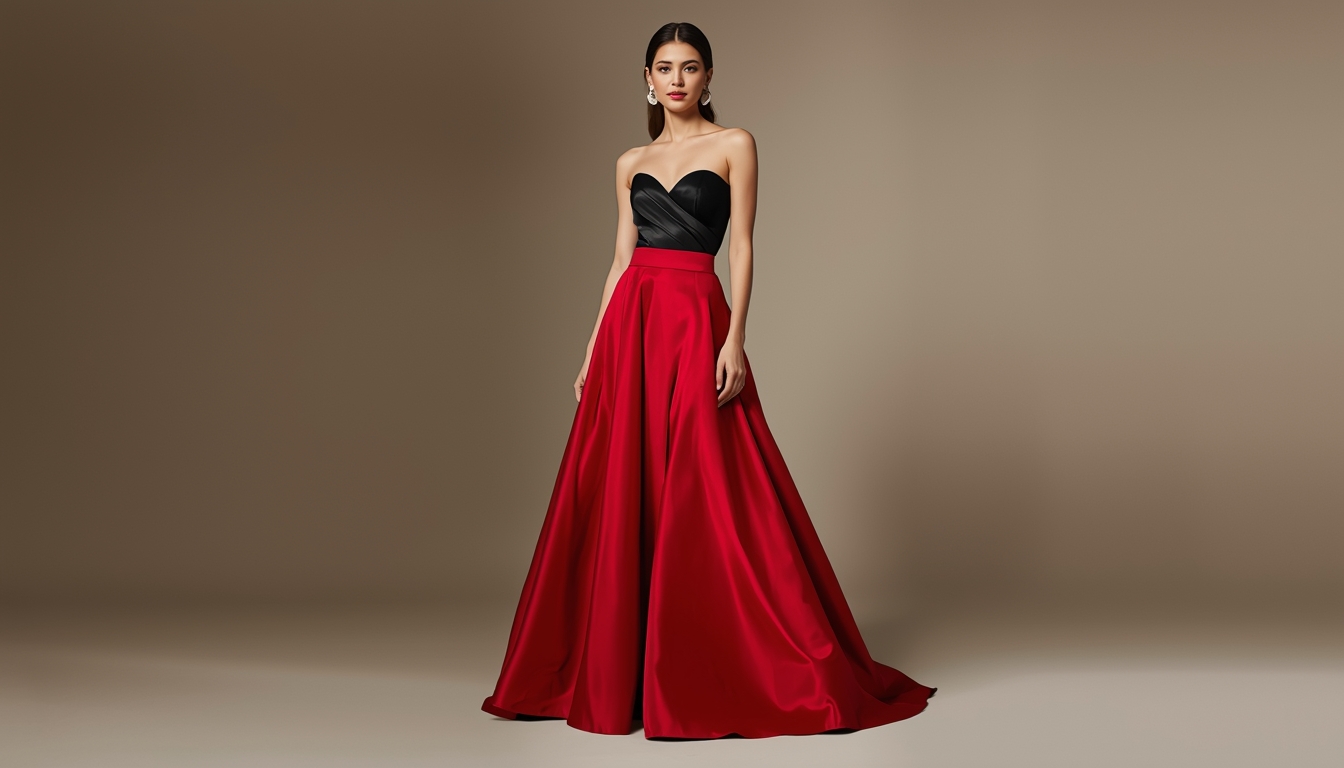 Elegant black and red prom outfit trend for senior prom 2026