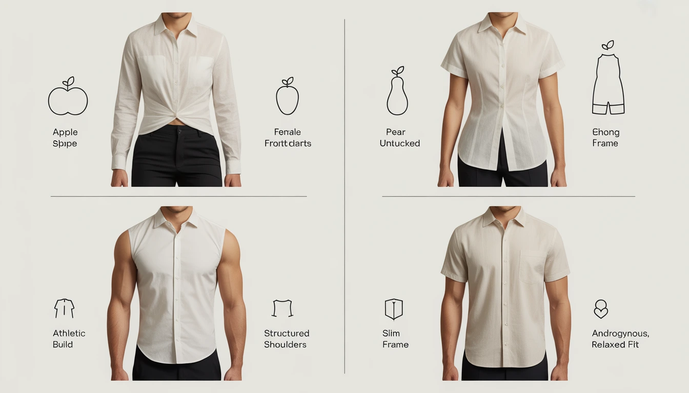 Unisex linen shirts for all body shapes apple pear athletic 2026
