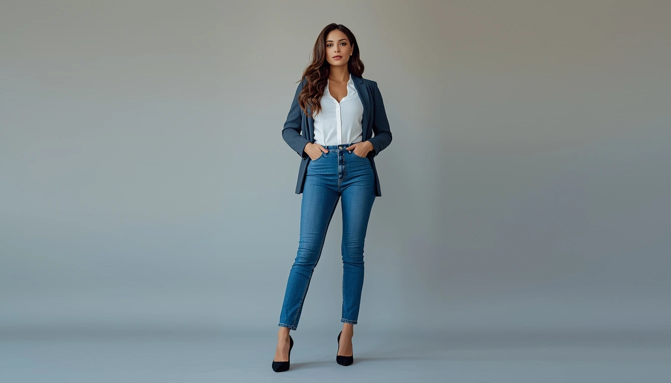 Straight leg jeans hourglass body 2026 styled for work  waist definition perfection