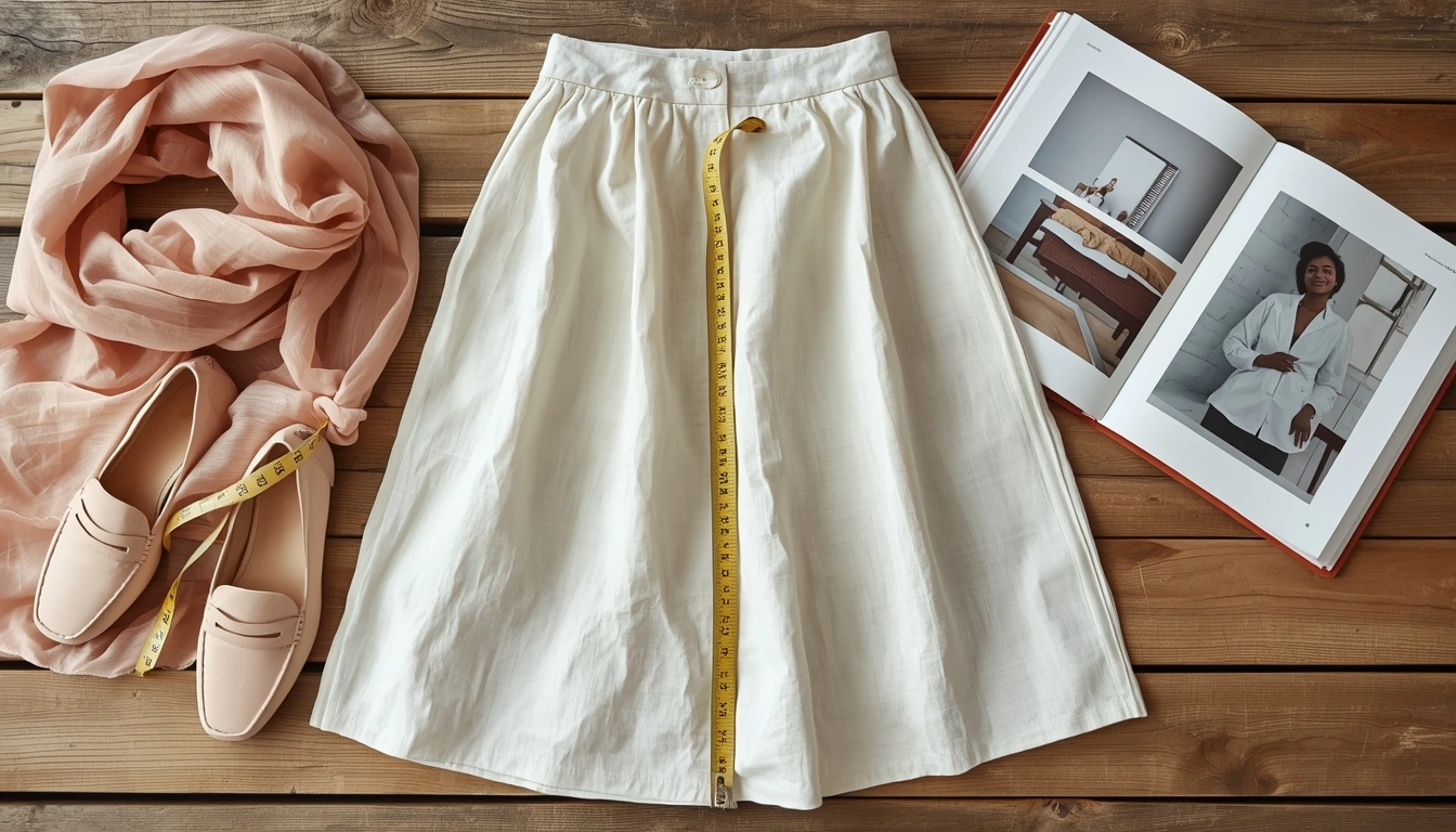 Midi skirt ladylike perfect proportions with loafers and silk scarf for ladylike silhouettes