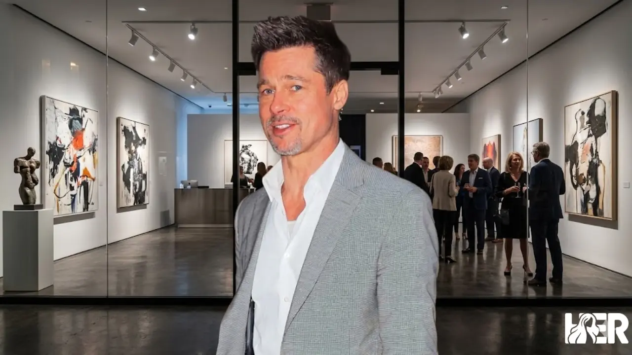 Brad Pitt in slim fit charcoal suit and white shirt, no tie, polished menswear