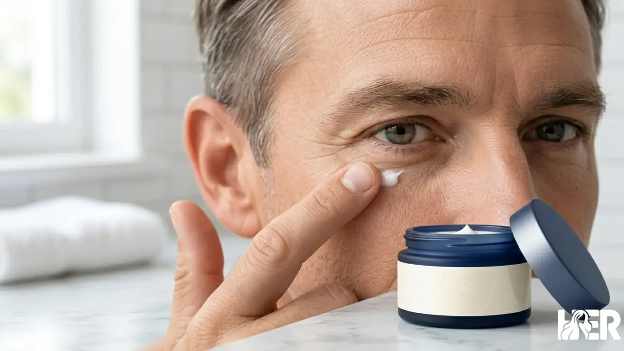 Affordable antiaging eye cream for men reducing crows feet and dark circles near the eye area
