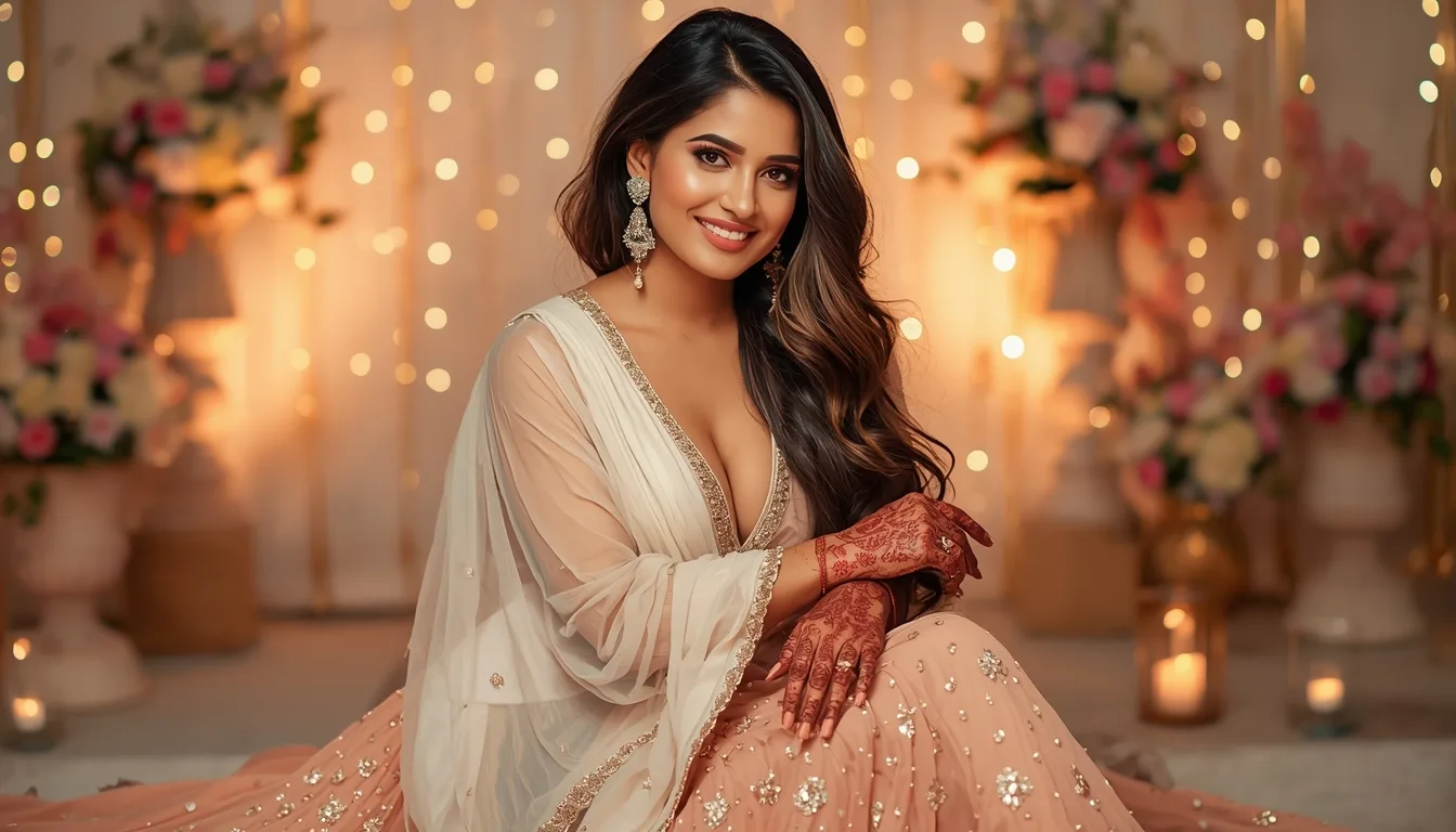 Front slit kurti with lehenga styling for mehndi 2026