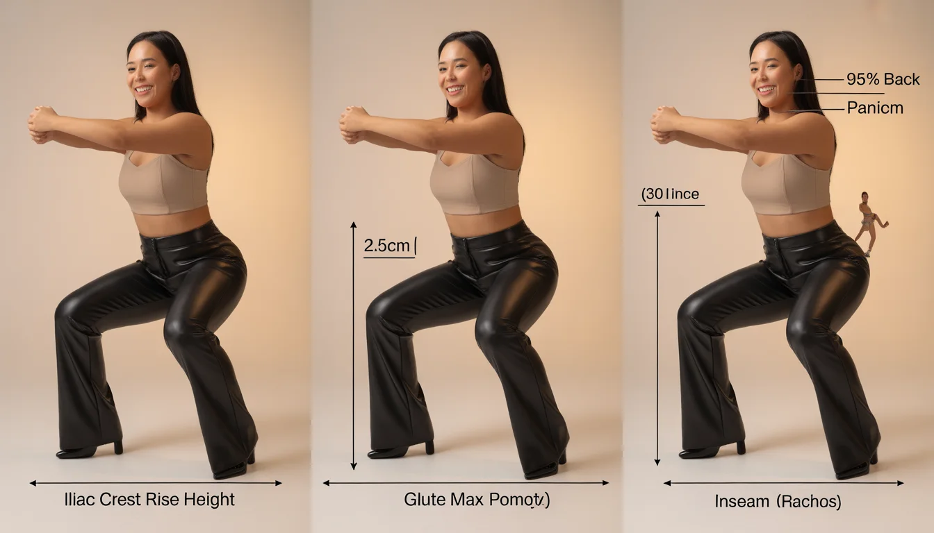 Movement test showing glute lift in curve-enhancing party pants